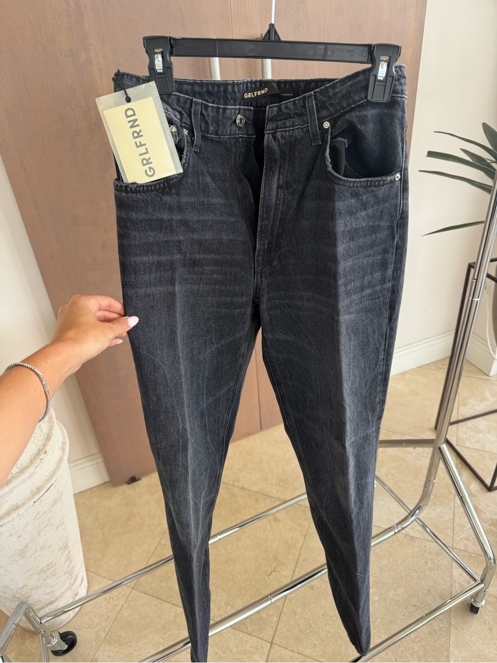 GRLFRND Black Washed Bootcut Jeans